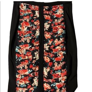 Anthropologie /Bailey 44 Ruched Floral Pull On Skirt